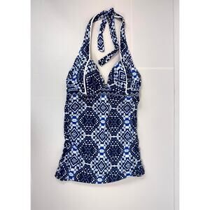 Tommy Bahama One Piece Swimsuit Navy Batik Underwire Molded Cup Womens XS D NWT